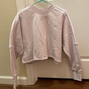 adidas lavender cropped crewneck